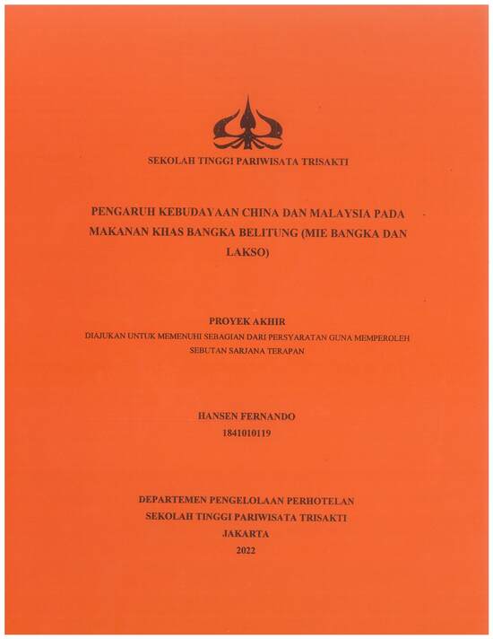 PENGARUH KEBUDAYAAN CHINA DAN MALAYSIA PADA MAKANAN KHAS BANGKA BELITUNG (MIE BANGKA DAN LAKSO)