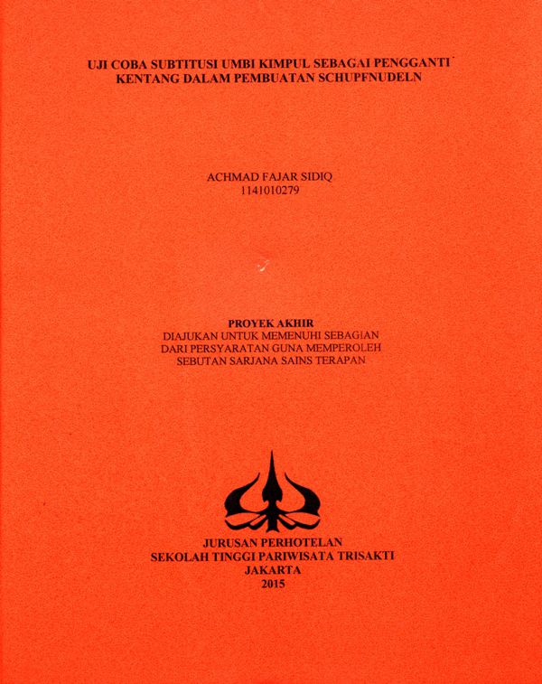 UJI COBA SUBTITUSI UBI KIMPUL SEBAGAI PENGGANTI KENTANG DALAM PEMBUATAN SCHUPFNUDELN