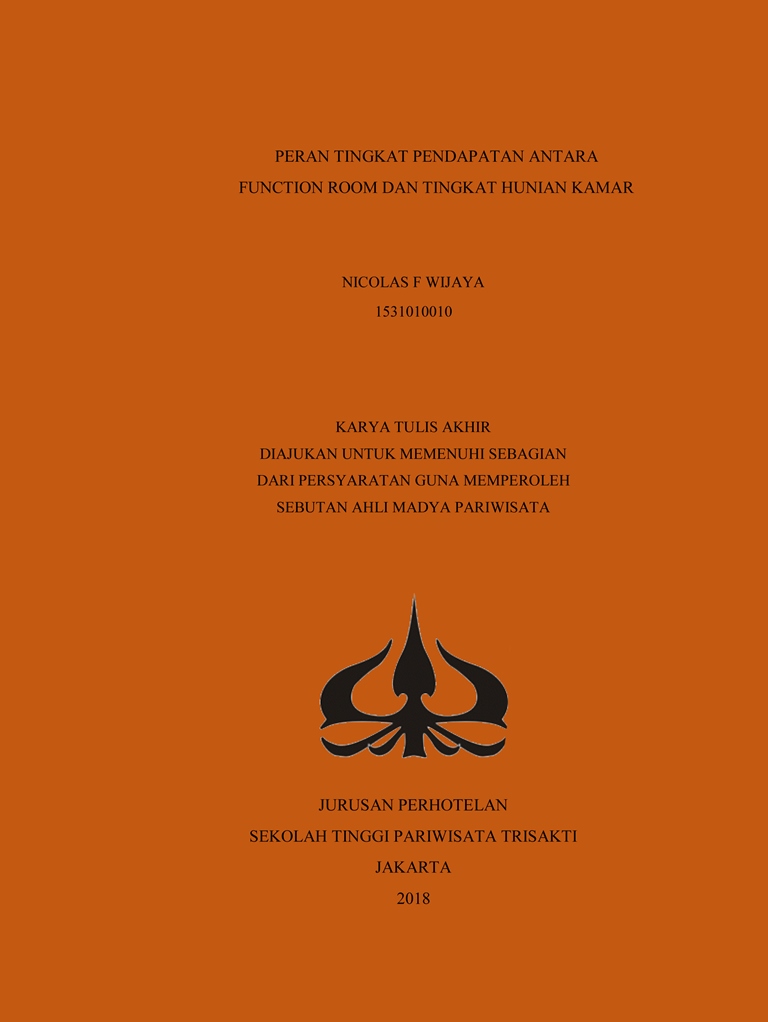 PERAN TINGKAT PENDAPATAN ANTARA FUNCTION ROOM DAN TINGKAT HUNIAN KAMAR