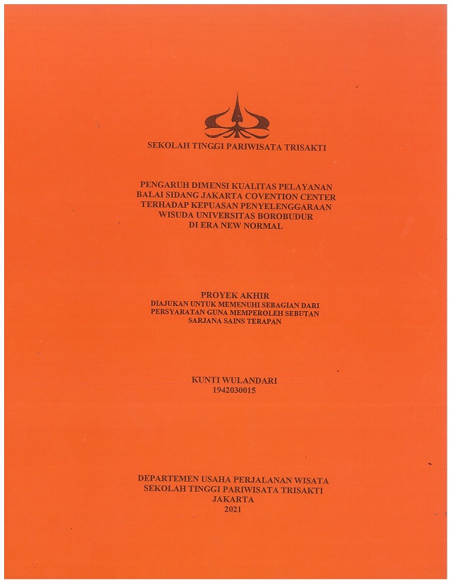 PENGARUH DIMENSI KUALITAS PELAYANAN BALAI SIDANG JAKARTA COVENTION CENTER TERHADAP KEPUASAN PENYELENGGARAAN WISUDA UNIVERSITAS BOROBUDUR DI ERA NEW NORMAL
