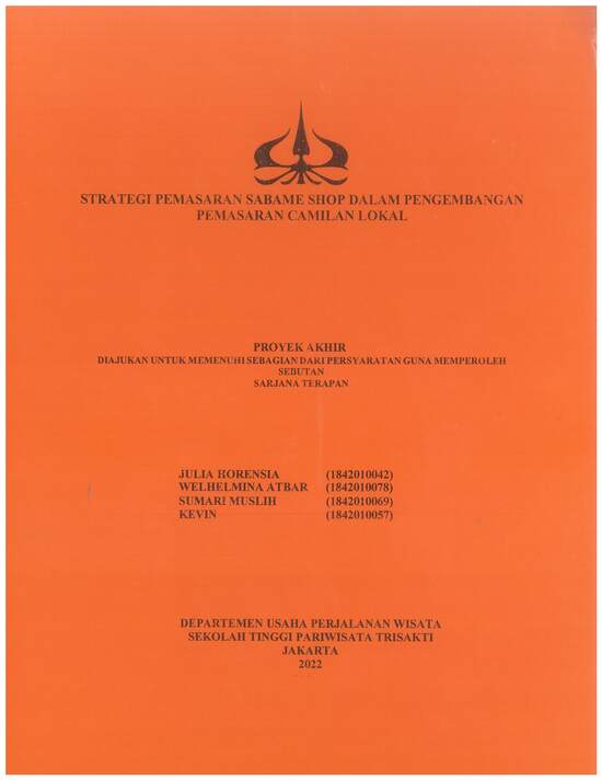 STRATEGI PEMASARAN SABAME SHOP DALAM PENGEMBANGAN PEMASARAN CAMILAN LOKAL