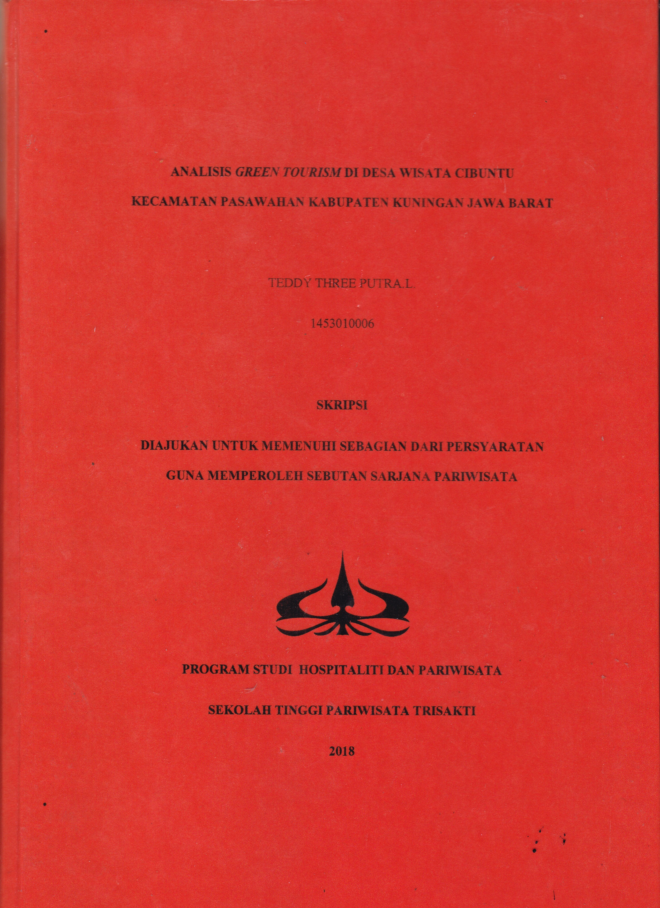 ANALISIS GREEN TOURISM DI DESA WISATA CIBUNTU KECAMATANPASAWAHAN KABUPATEN KUNINGAN, JAWA BARAT
