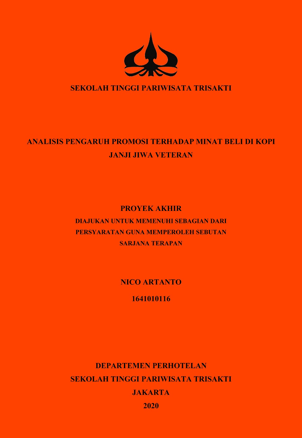 ANALISIS PENGARUH PROMOSI TERHADAP MINAT BELI DI KOPI
JANJI JIWA VETERAN