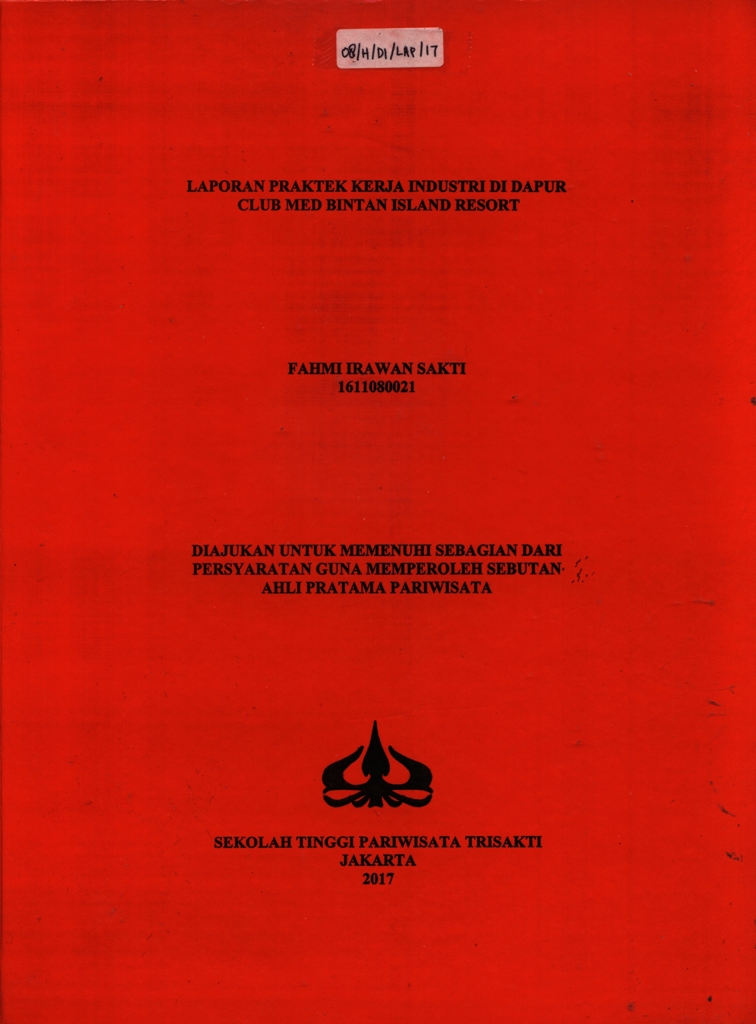 LAPORAN PRAKTEK KERJA INDUSTRI DI DAPURCLUB MED BINTAN ISLAND RESORT