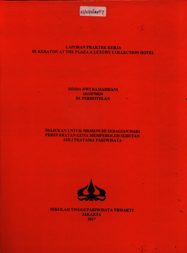 LAPORAN PRAKTEK KERJADI KERATON AT THE PLAZA A LUXURY COLLECTION HOTEL