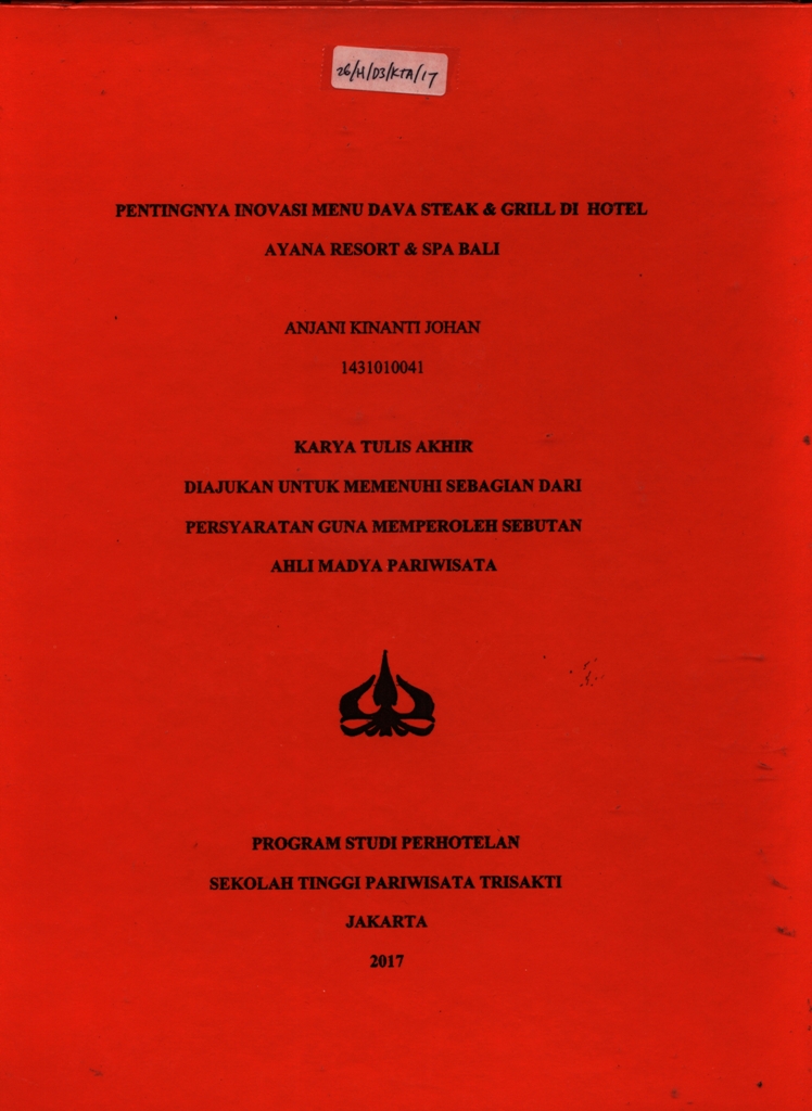 PENTINGNYA INOVASI MENU DAVA STEAK & GRILL DI HOTEL AYANA RESORT & SPA BALI