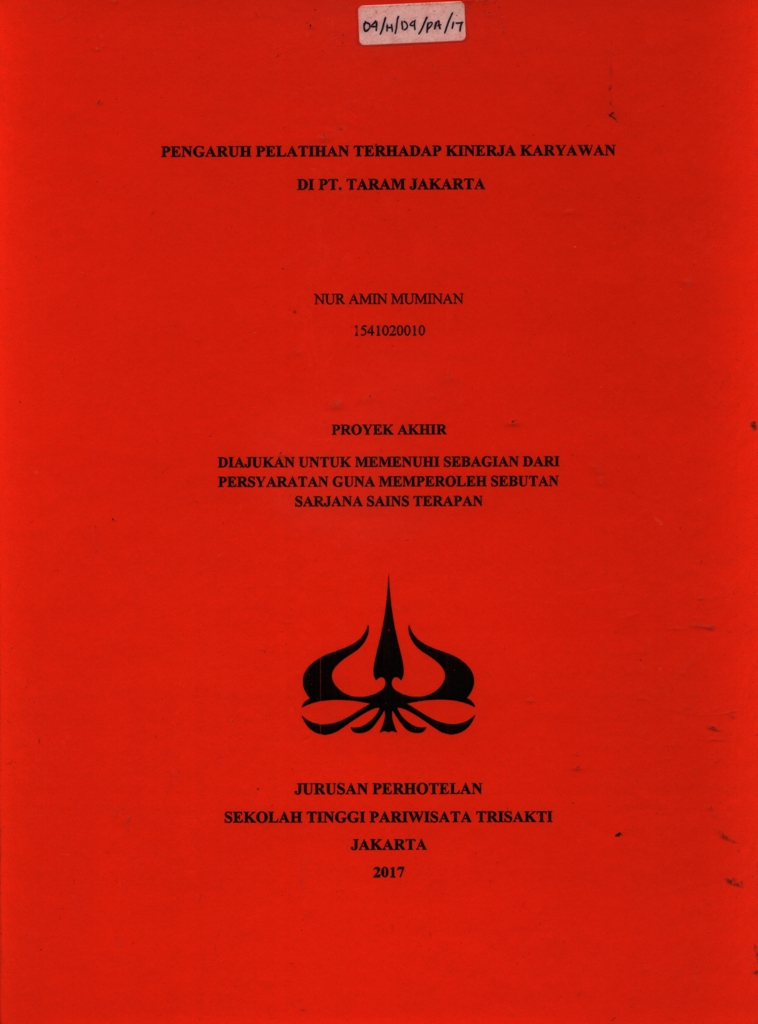 PENGARUH PELATIHAN TERHADAP KINERJA KARYAWANDI PT. TARAM JAKARTA