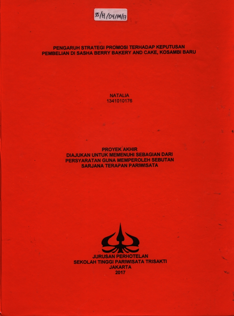 PENGARUH STRATEGI PROMOSI TERHADAP KEPUTUSAN PEMBELIAN DI SASHA BERRY BAKERY AND CAKE, KOSAMBI BARU