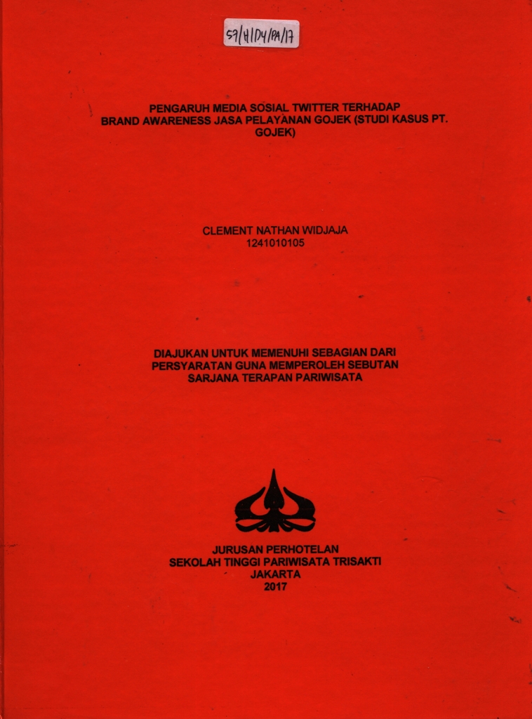 PENGARUH MEDIA SOSIAL TWITTER TERHADAPBRAND AWARENESS JASA PELAYANAN GOJEK (STUDIKASUS PT. GOJEK)