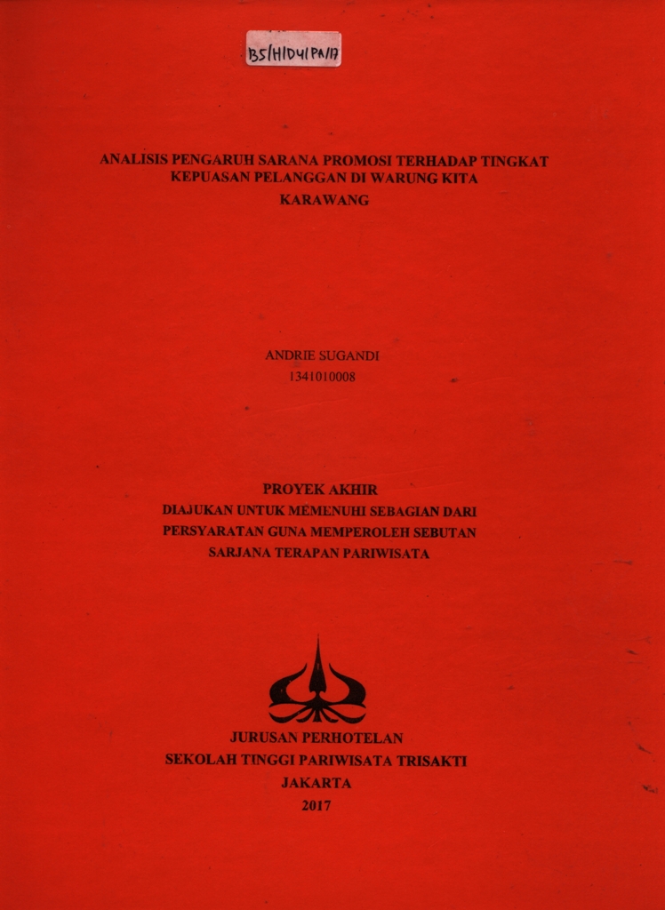 ANALISIS PENGARUH SARANA PROMOSI TERHADAP TINGKAT KEPUASAN PELANGGAN DI WARUNG KITAKARAWANG
