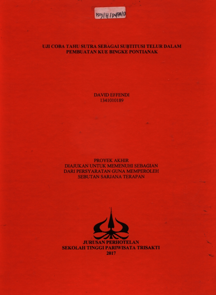 UJI COBA TAHU SUTRA SEBAGAI SUBTITUSI TELUR DALAMPEMBUATAN KUE BINGKE PONTIANAK