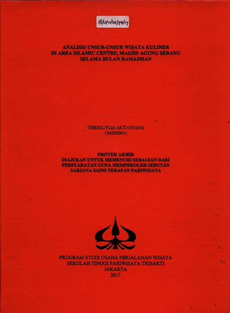 ANALISIS UNSUR-UNSUR WISATA KULINERDI AREA ISLAMIC CENTRE, MASJID AGUNG SERANG SELAMA BULAN RAMADHAN