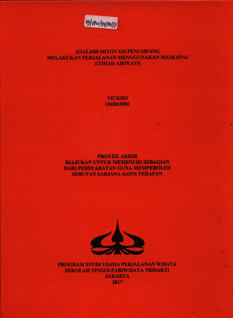 ANALISIS MOTIVASI PENUMPANG MELAKUKAN PERJALANAN MENGGUNAKAN MASKAPAI ETIHAD AIRWAYS