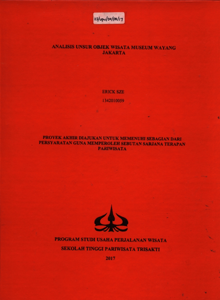 ANALISIS UNSUR OBJEK WISATA MUSEUM WAYANG JAKARTA