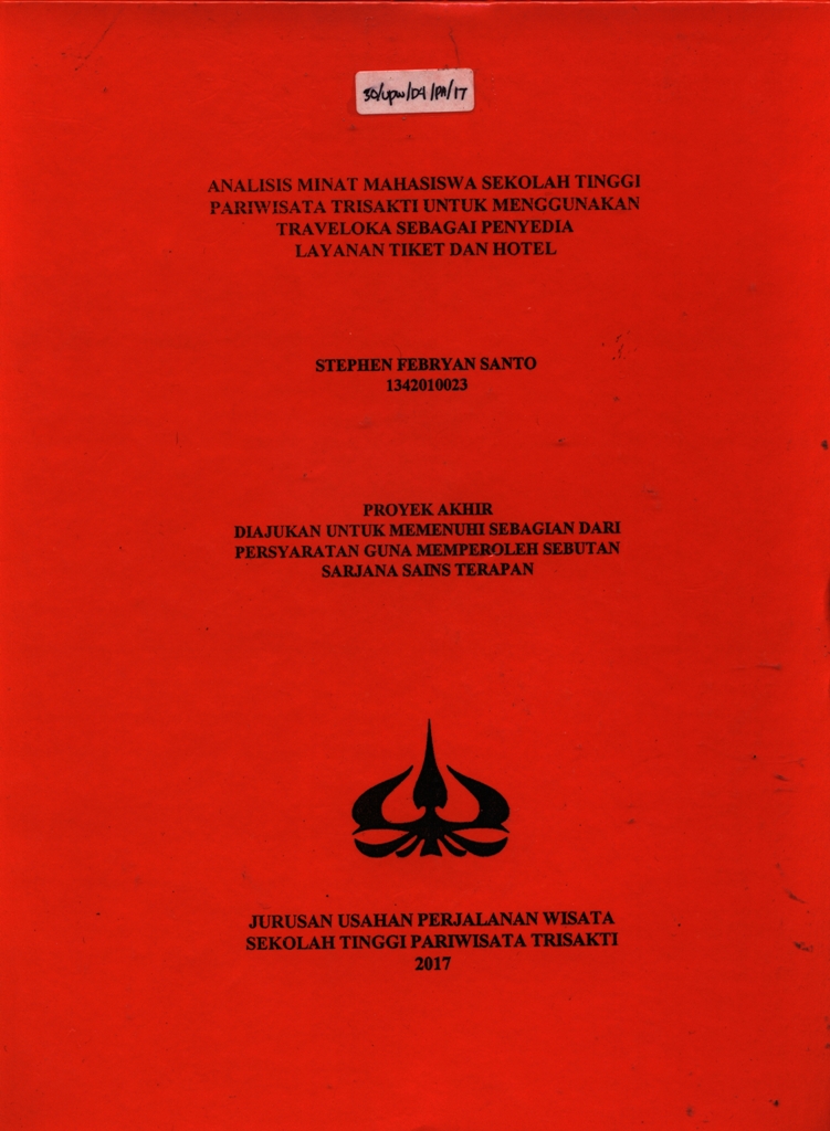 ANALISIS MINAT MAHASISWA SEKOLAH TINGGI PARIWISATA TRISAKTI MENGGUNAKAN TRAVELOKA