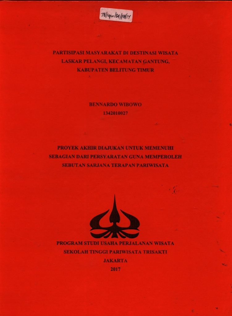 PARTISIPASI MASYARAKAT DI DESTINASI WISATA LASKAR PELANGI, KECAMATAN GANTUNG,KABUPATEN BELITUNG TIMUR