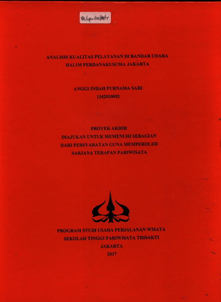 ANALISIS KUALITAS PELAYANAN DI BANDAR UDARA HALIM PERDANAKUSUMA JAKARTA