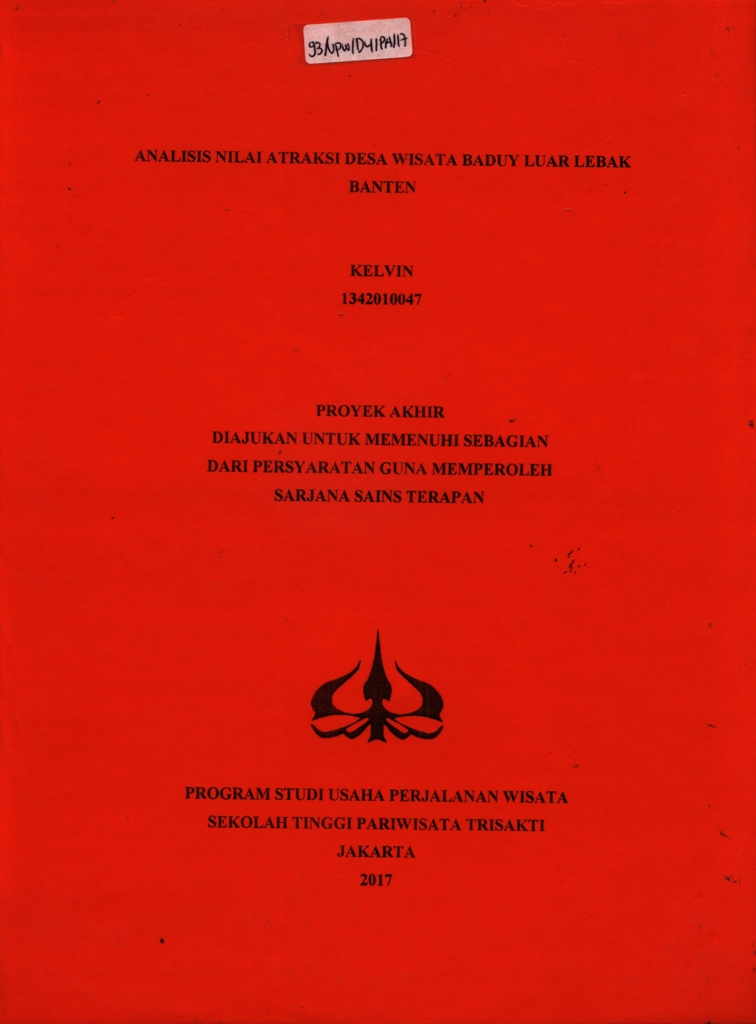 ANALISIS NILAI ATRAKSI DESAWISATA BADUY LUAR LEBAK BANTEN