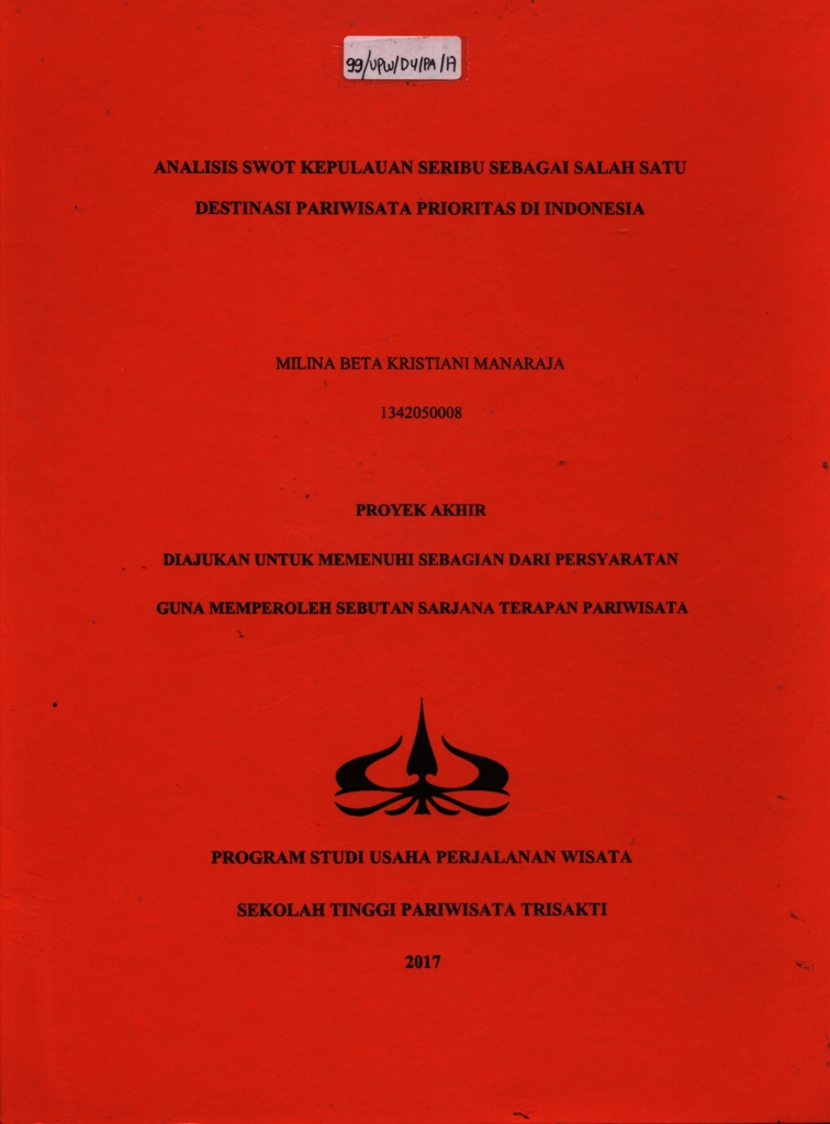 ANALISIS SWOT KEPULAUAN SERIBUSEBAGAI SALAH SATU DESTINASIPARIWISATA PRIORITAS DI INDONESIA