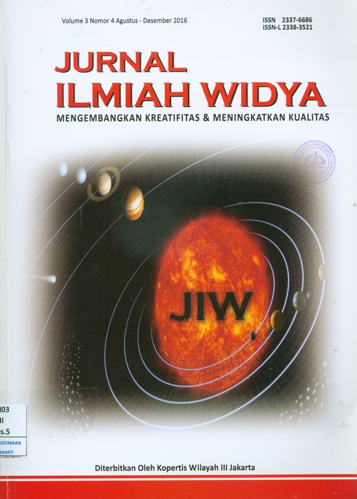 Jurnal Ilmiah Widya: Mengembangkan Kreatifitas & Meningkatkan Kualitas