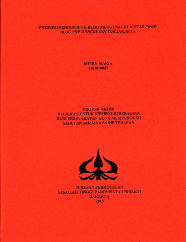 PRESEPSI PENGUNJUNG BLOG MENGENAI KUALITAS FOOD BLOG THE HUNGRY DOCTORJAKARTA