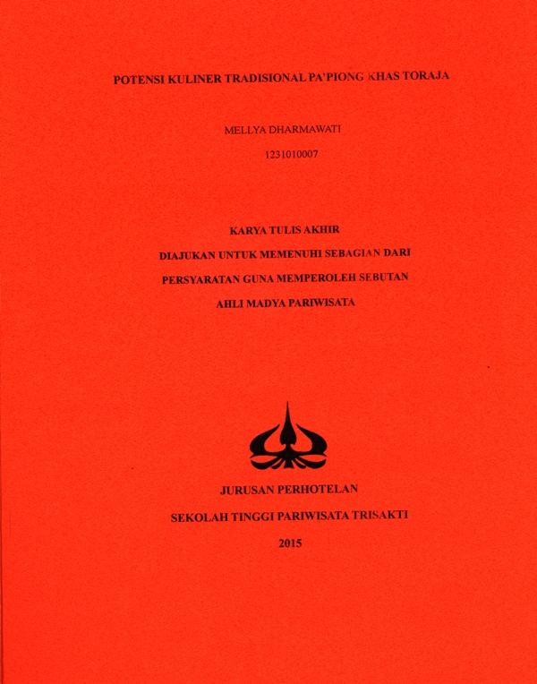POTENSI KULINER TRADISIONAL PA’PIONG KHAS TORAJA