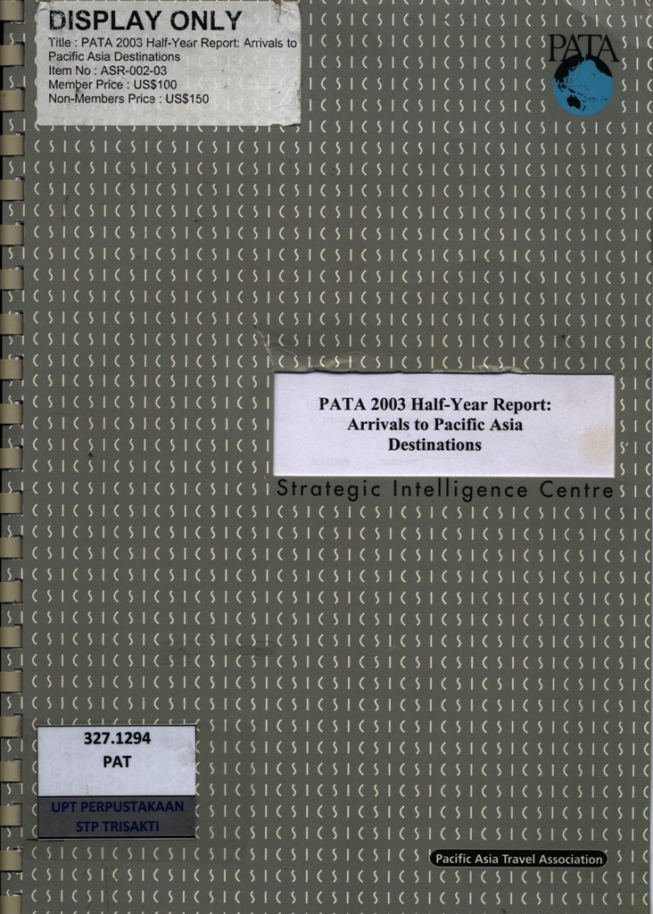 Strategic Intelligence Centre - Pata 2003 half-year report : Arrivals to Pacific Asia destinations