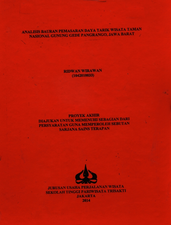 ANALISIS BAURAN PEMASARAN DAYA TARIK WISATA TAMAN NASIONAL GUNUNG GEDE PANGRANGO, JAWA BARAT