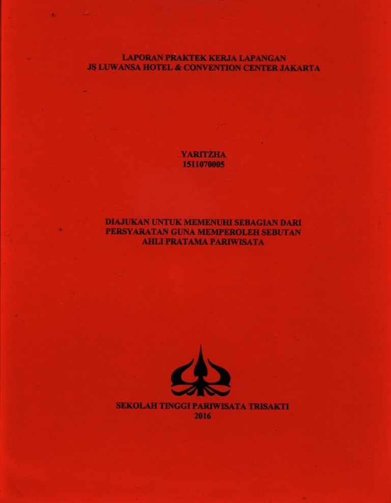 LAPORAN PRAKTEK KERJA LAPANGANJS LUWANSA HOTEL & CONVENTION CENTER JAKARTA