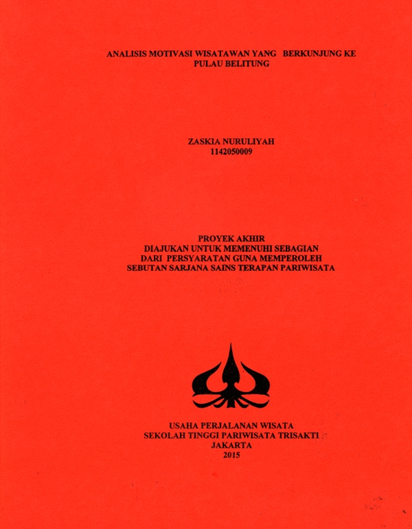 ANALISIS MOTIVASI WISATAWAN YANG BERKUNJUNG KE PULAU BELITUNG