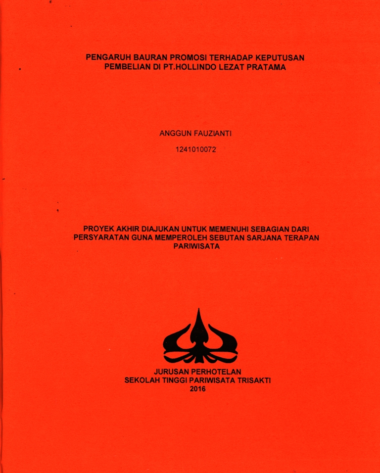 PENGARUH BAURAN PROMOSI TERHADAP KEPUTUSAN PEMBELIAN DI PT.HOLLINDO LEZAT PRATAMA