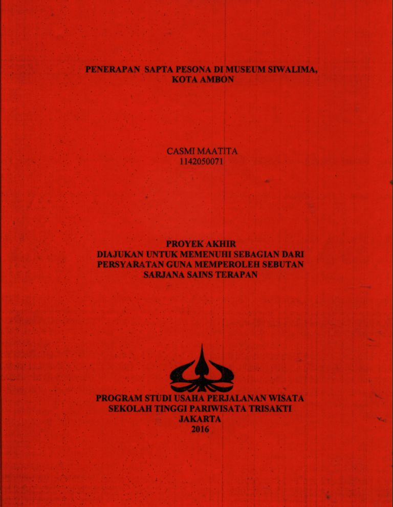 PENERAPAN SAPTA PESONA DI MUSEUM SIWALIMA,KOTA AMBON