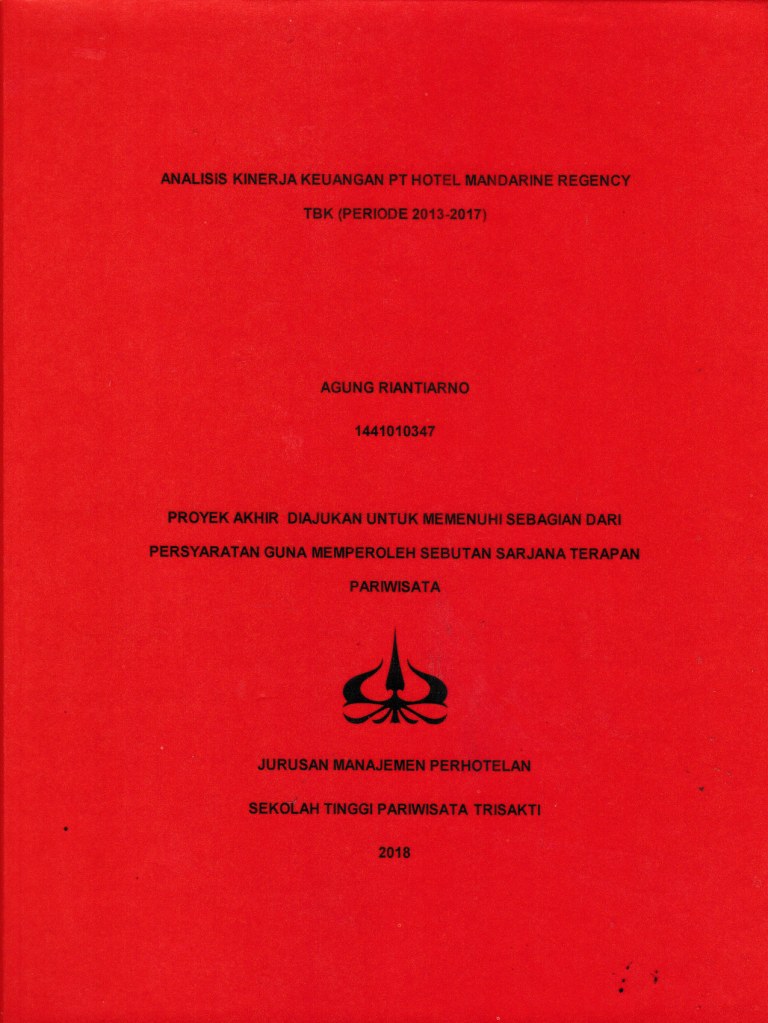 ANALISIS KINERJA KEUANGAN PT HOTEL MANDARINE REGENCY TBK (PERIODE 2013-2017) 