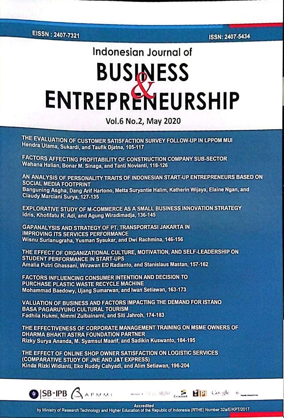 Indoneisan Journal of Business & Entrepreneurship