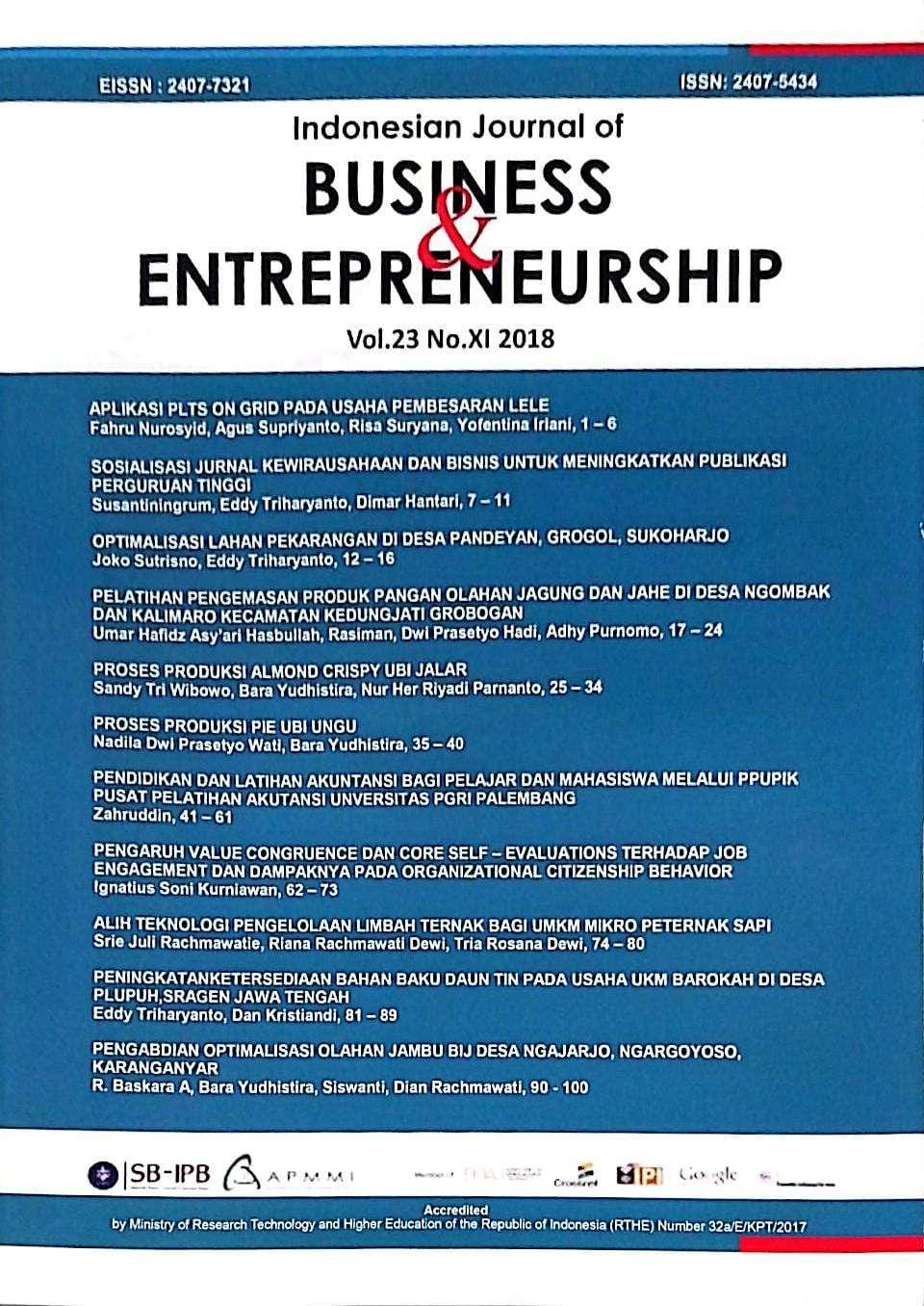 Indonesian Journal of Business & Entrepreneur