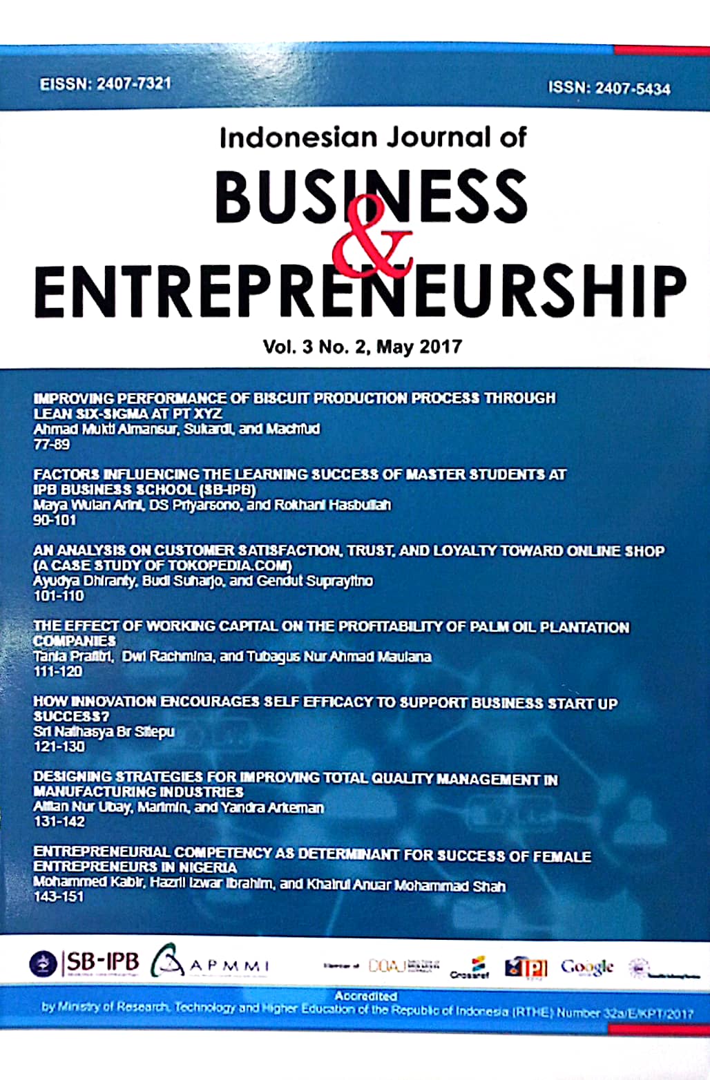 Indonesian Journal Of Business & Entrepreneurship