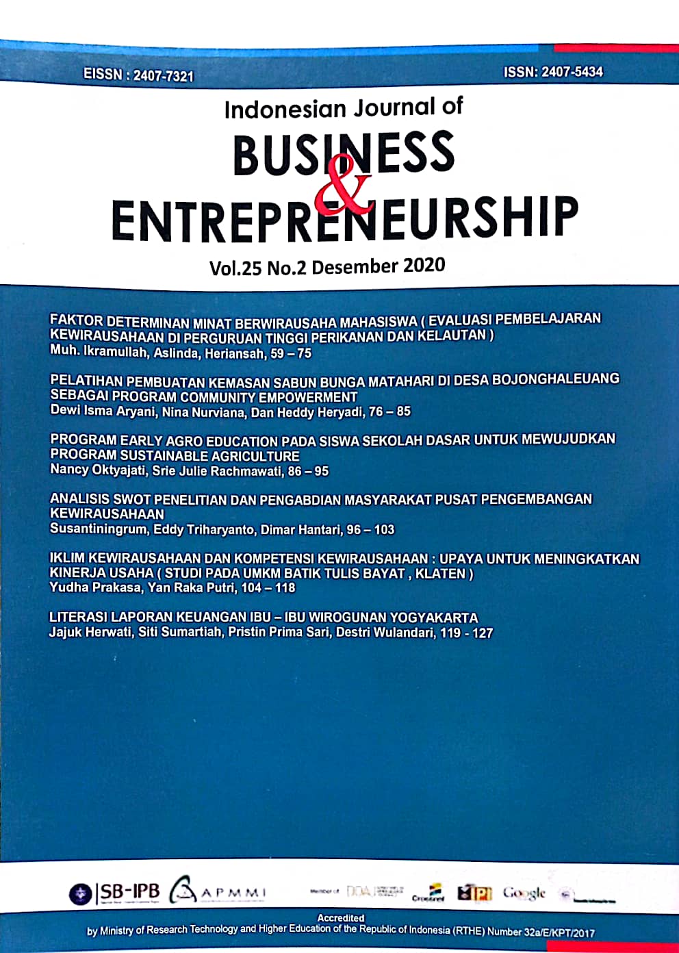 Indonesian Journal Of Business & Entrepreneurship