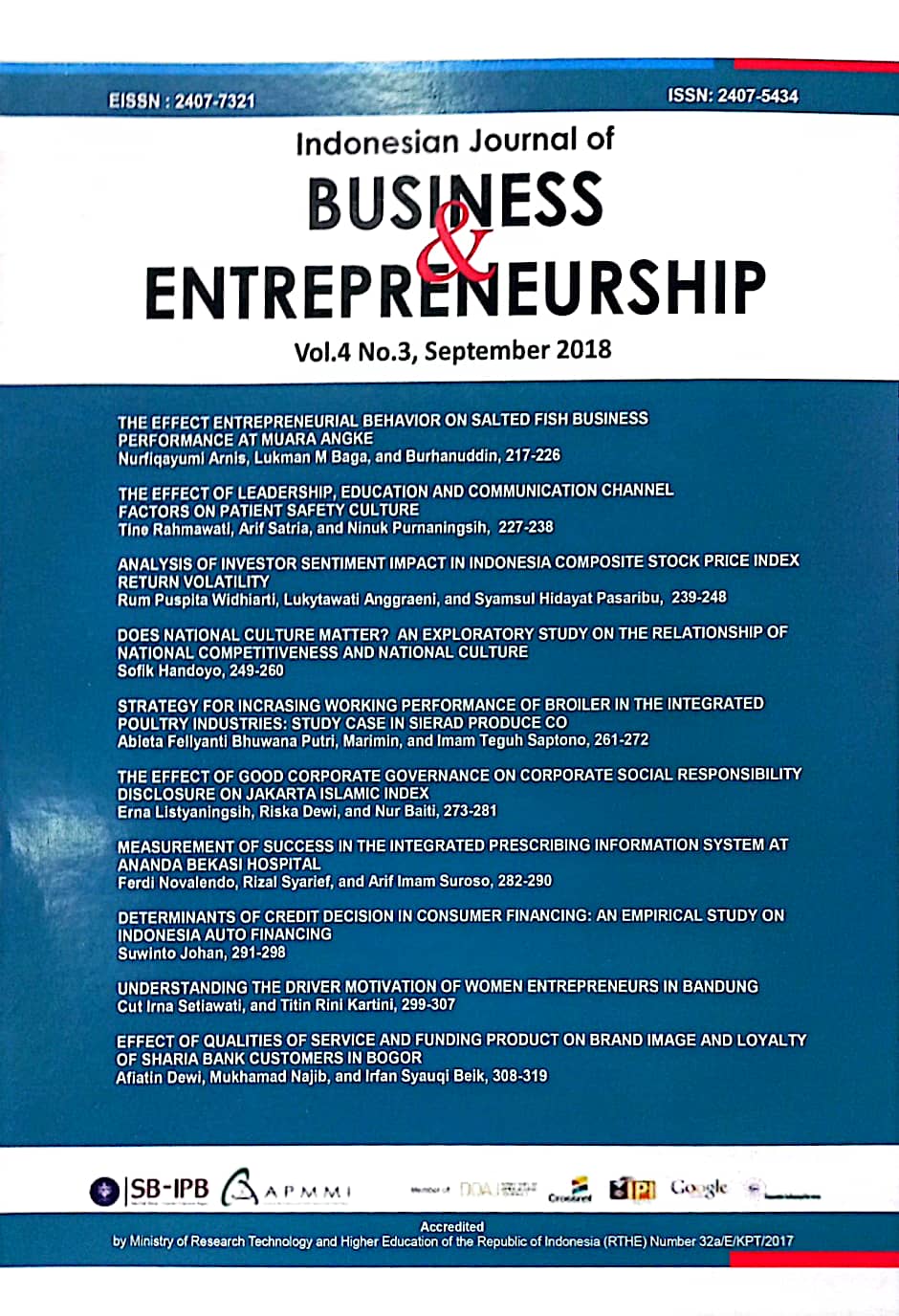 Indonesian Journal Of Business & Entrepreneurship