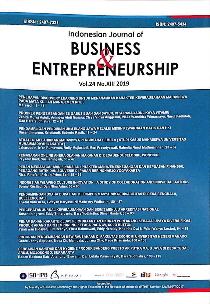 Indonesian Journal of Business & Entrepreneurship