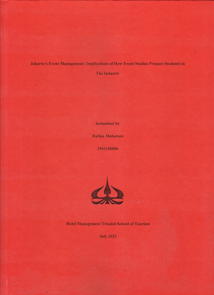 Jakarta’s Event Management: Implications of How Event Studies Prepare Students in The Industry