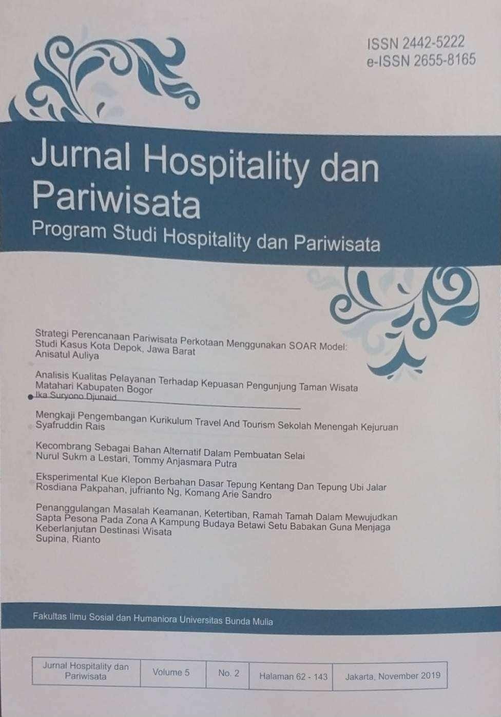 Jurnal Hospitality dan Pariwisata