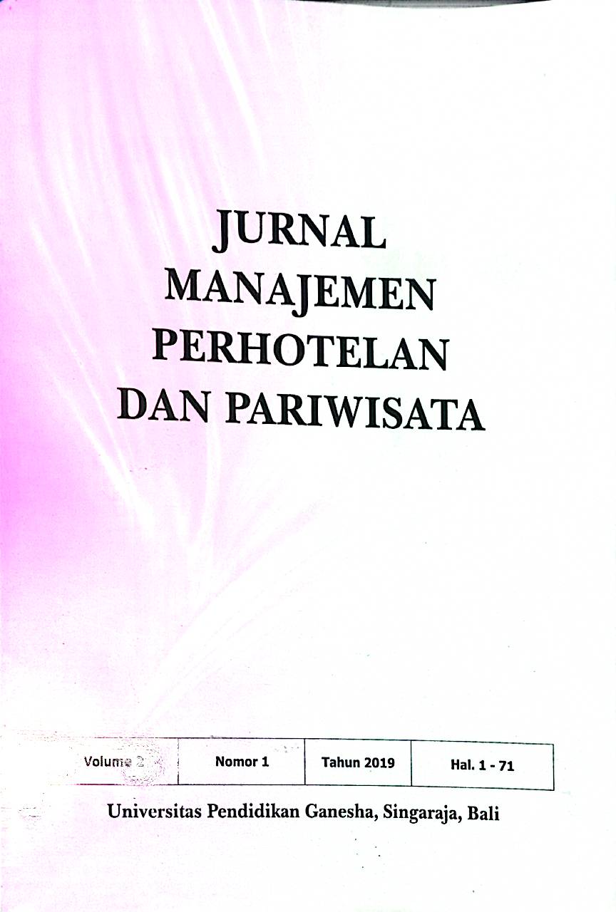 Jurnal Manajemen Perhotelan dan Pariwisata