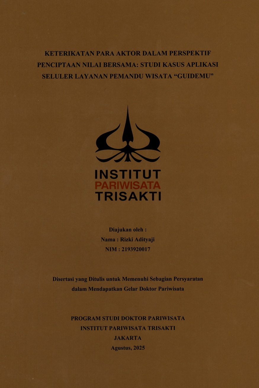 Keterikatan para Aktor dalam Perspektif Penciptaan NilaI Bersama: Studi Kasus Aplikasi Seluluer Layanan Pemandu Wisata Guidemu