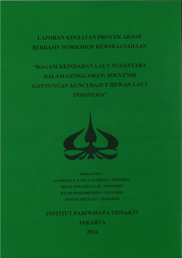 LAPORAN KEGIATAN PROYEK AKHIR
BERBASIS WORKSHOP KEWIRAUSAHAAN
“RAGAM KEINDAHAN LAUT NUSANTARA
DALAM GENGGAMAN: SOUVENIR
GANTUNGAN KUNCI RAJUT HEWAN LAUT
INDONESIA”