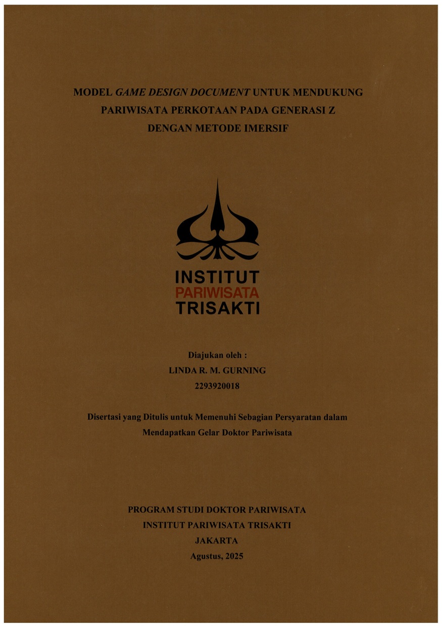Model Game Design Document untuk Mendukung Pariwisata Perkotaan pada Generasi Z dengan Metode Imersif