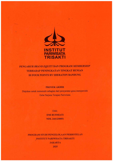 Pengaruh Brand Equity dan Program Membership terhadap Peningkatan Tingkat Hunian di Four Points By Sheraton Bandung