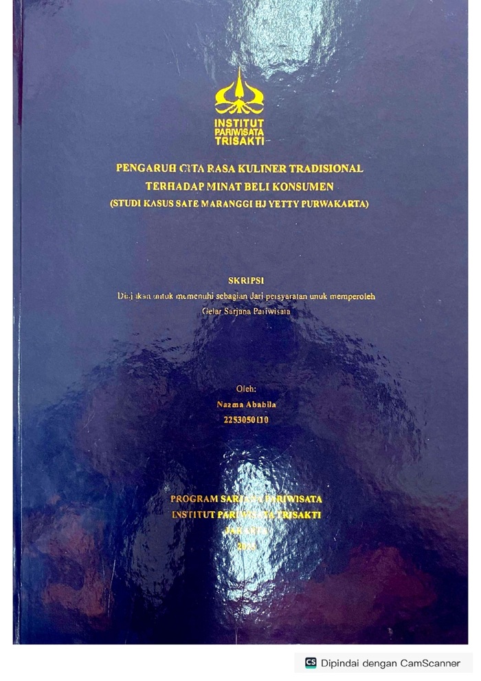 Pengaruh Cita Rasa Kuliner Tradisional Terhadap Minat Beli Konsumen (Studi Kasus Sate Maranggi Hj Yetty Purwakarta)