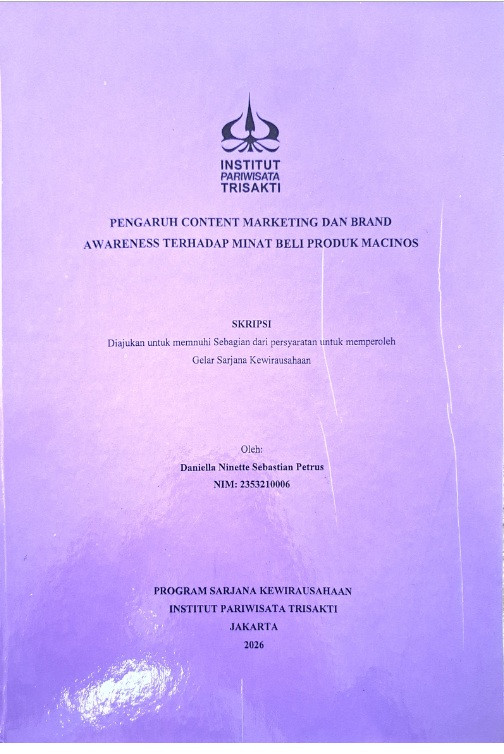 Pengaruh Content Marketing dan Brand Awareness Terhadap Minat Beli ProdukMacinos