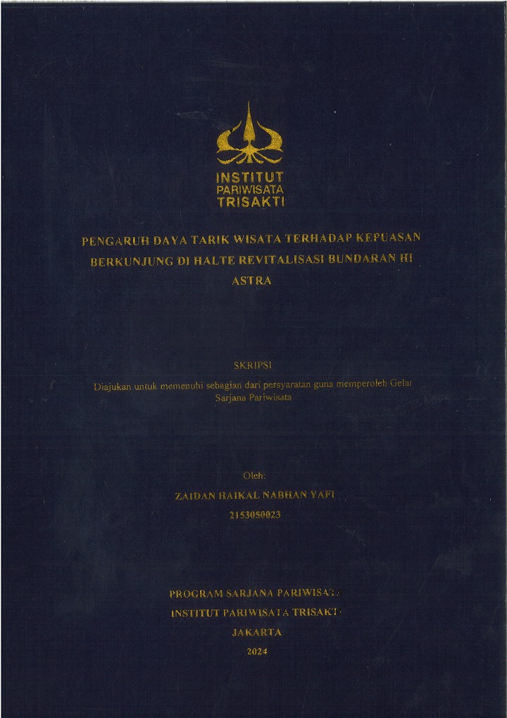PENGARUH DAYA TARIK WISATA TERHADAP KEPUASAN BERKUNJUNG DI HALTE REVITALISASI BUNDARAN HI ASTRA
