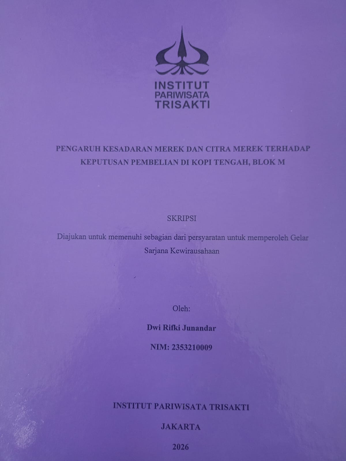 Pengaruh Kesadaran Merek dan Citra Merek Terhadap Keputusan Pembelian Di Kopi Tengah, Blok M